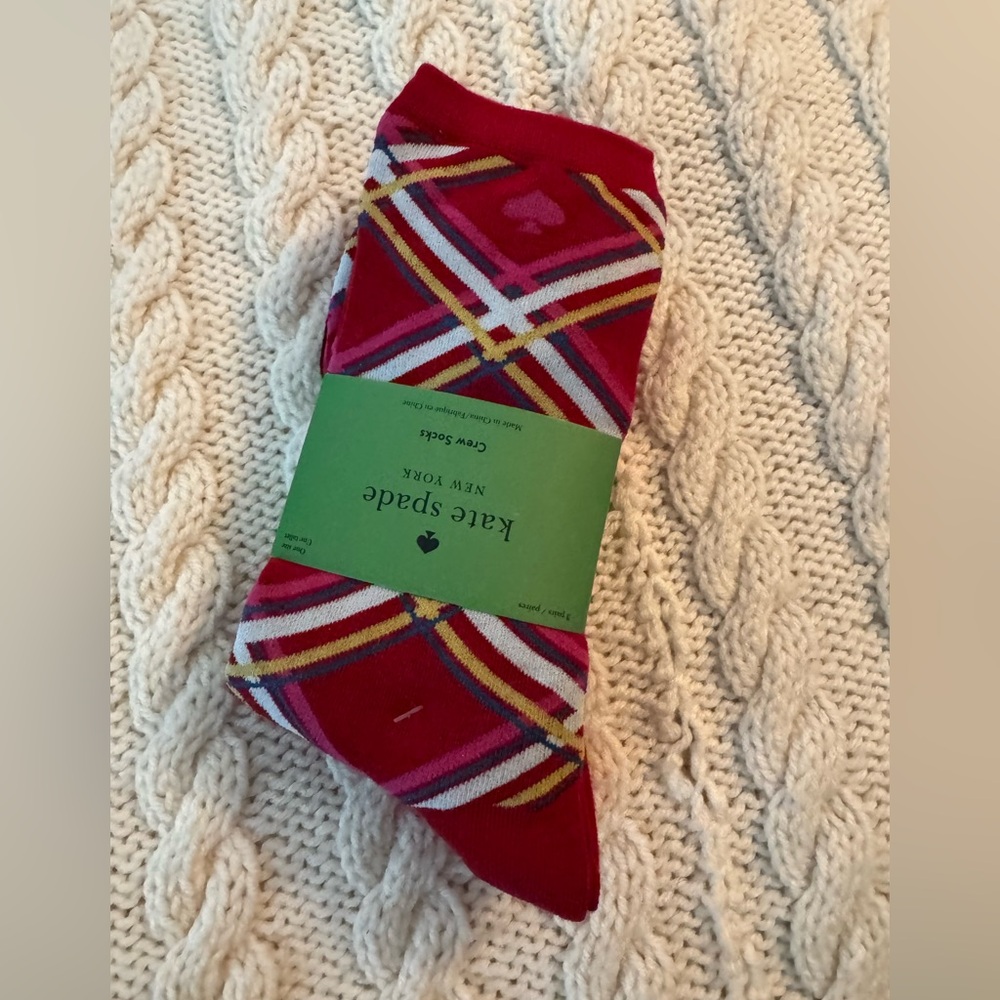 New Kate Spade New York Womens Crew Socks 3 Pairs,‎ one size